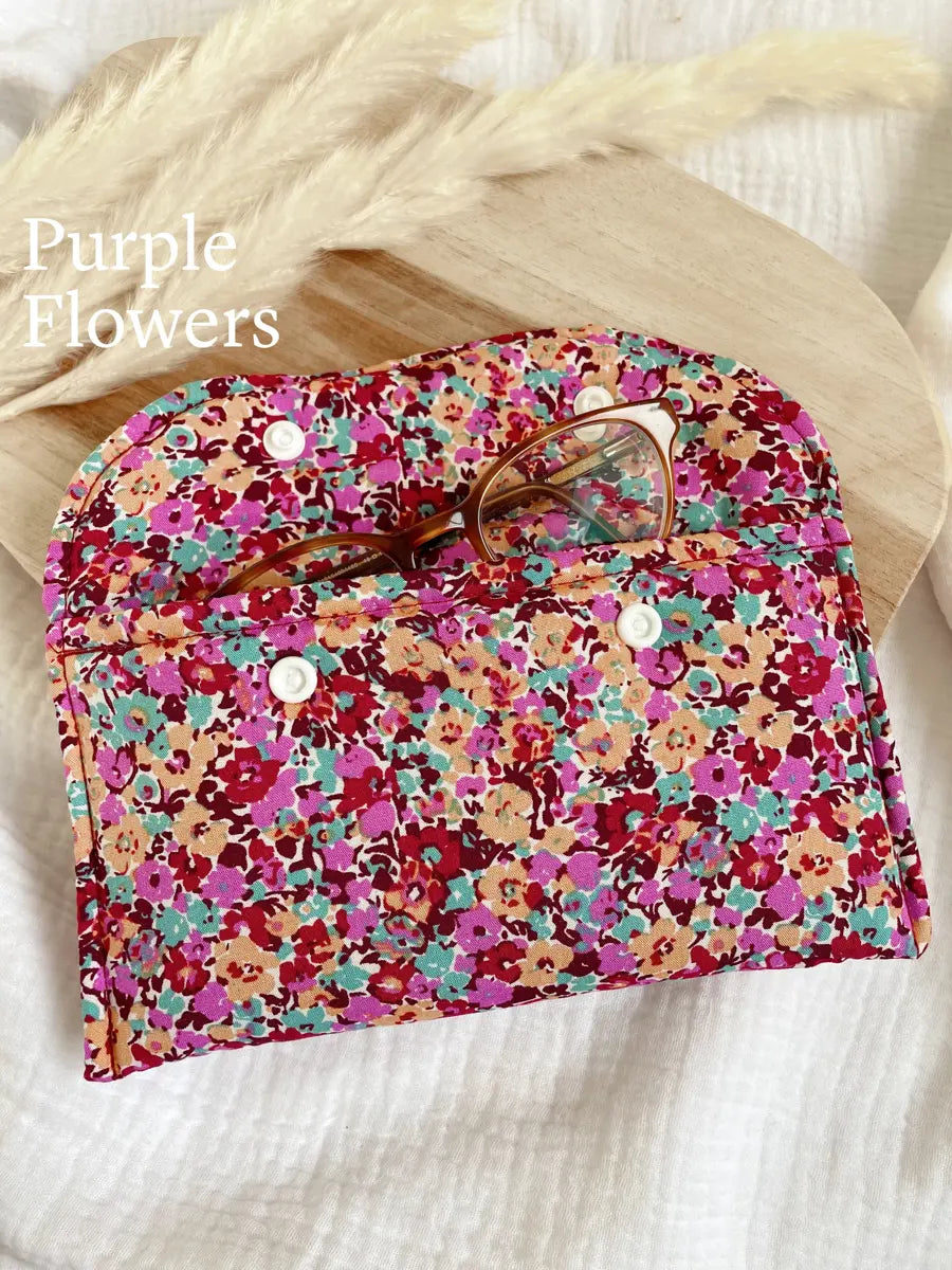 Étui à lunettes - Purple flowers