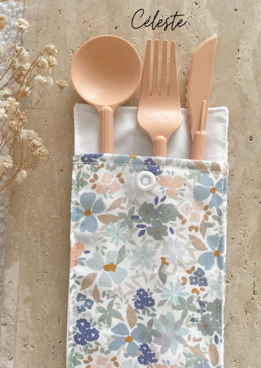 Etui imperméable pour brosse à dent et dentifrice / pochette à couvert - Céleste