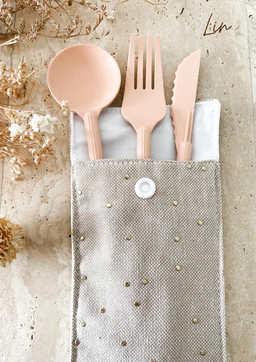 Etui imperméable pour brosse à dent et dentifrice / pochette à couvert - Lin