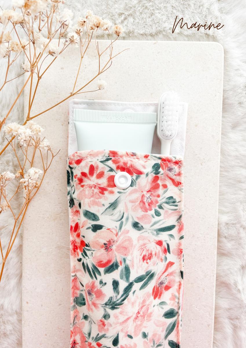 Etui imperméable pour brosse à dent et dentifrice / pochette à couvert - Marine