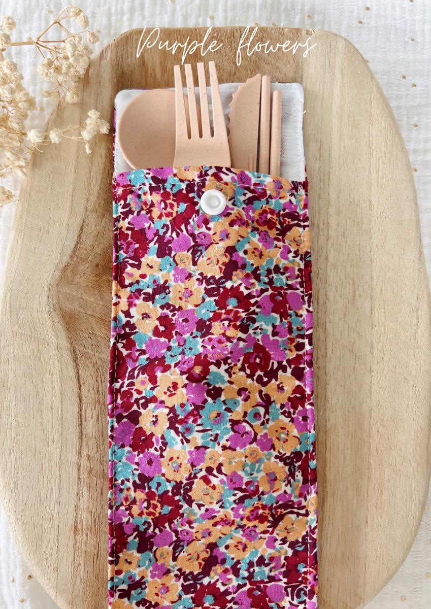 Etui imperméable pour brosse à dent et dentifrice / pochette à couvert - Purple flowers