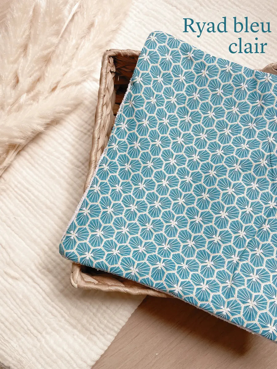 Feuille essuie-tout lavable microfibre (sans pressions) - Ryad bleu clair