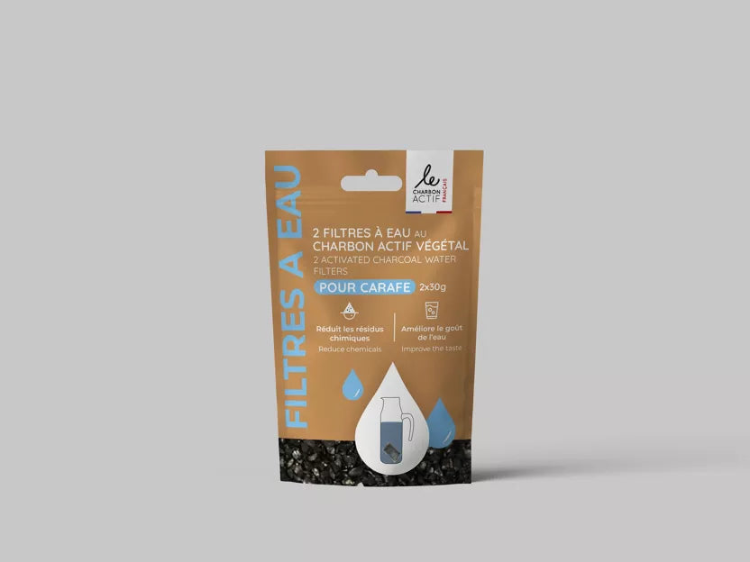 Filtres à eau pour carafe X 2 au charbon végétal actif - BIJIN - 1