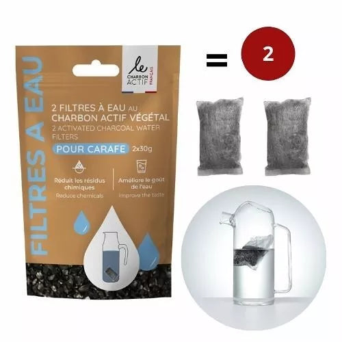 Filtres à eau pour carafe X 2 au charbon végétal actif - BIJIN - 2