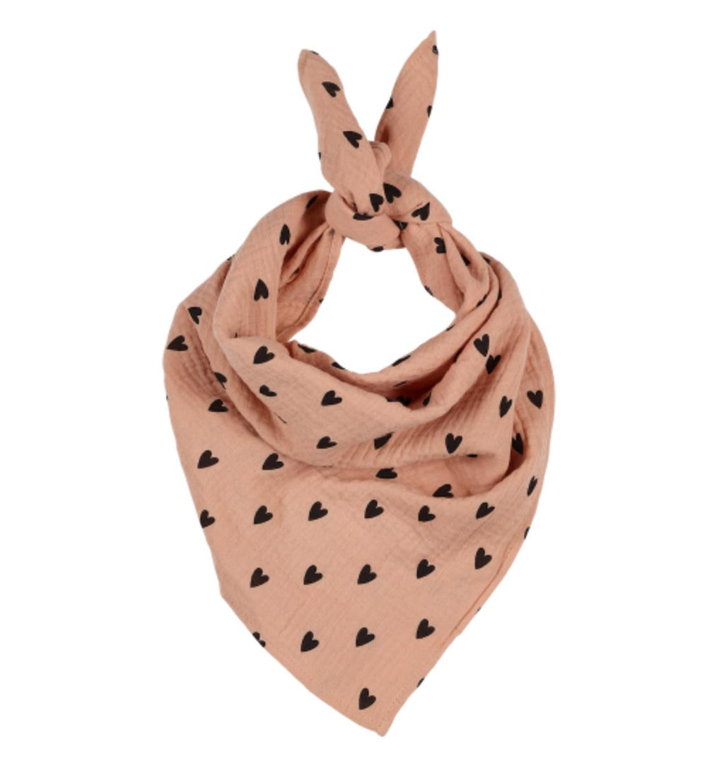 Foulard en gaze de coton - Atelier Wagram - Coeurs rose