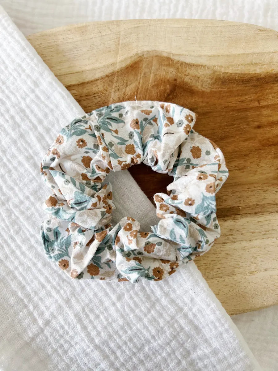 Chouchou coton imprimé - Blue spring