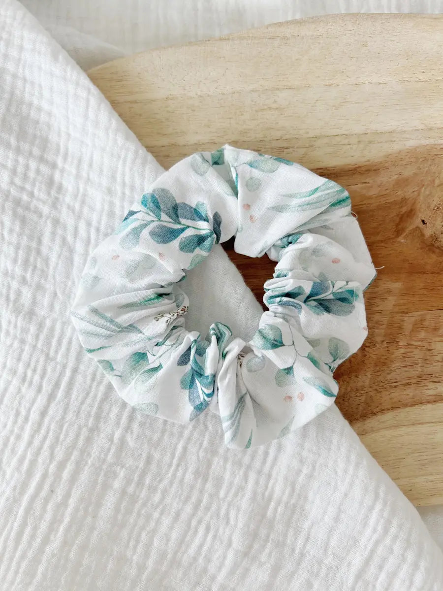 Chouchou coton imprimé - Eucalyptus