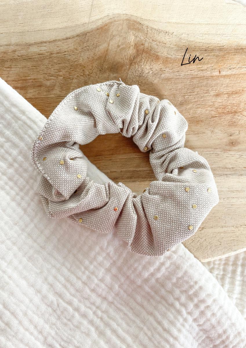 Chouchou coton imprimé - Lin