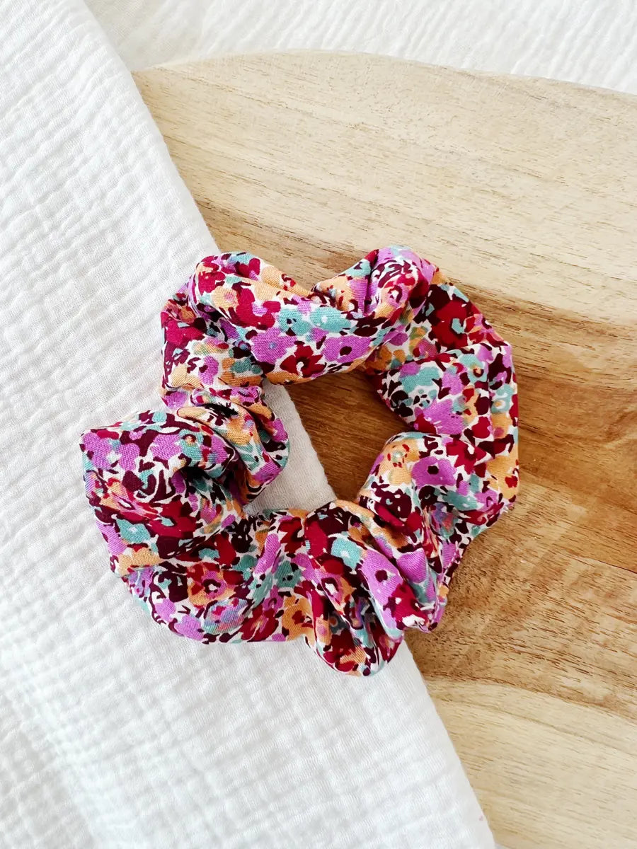 Chouchou coton imprimé - Purple flowers