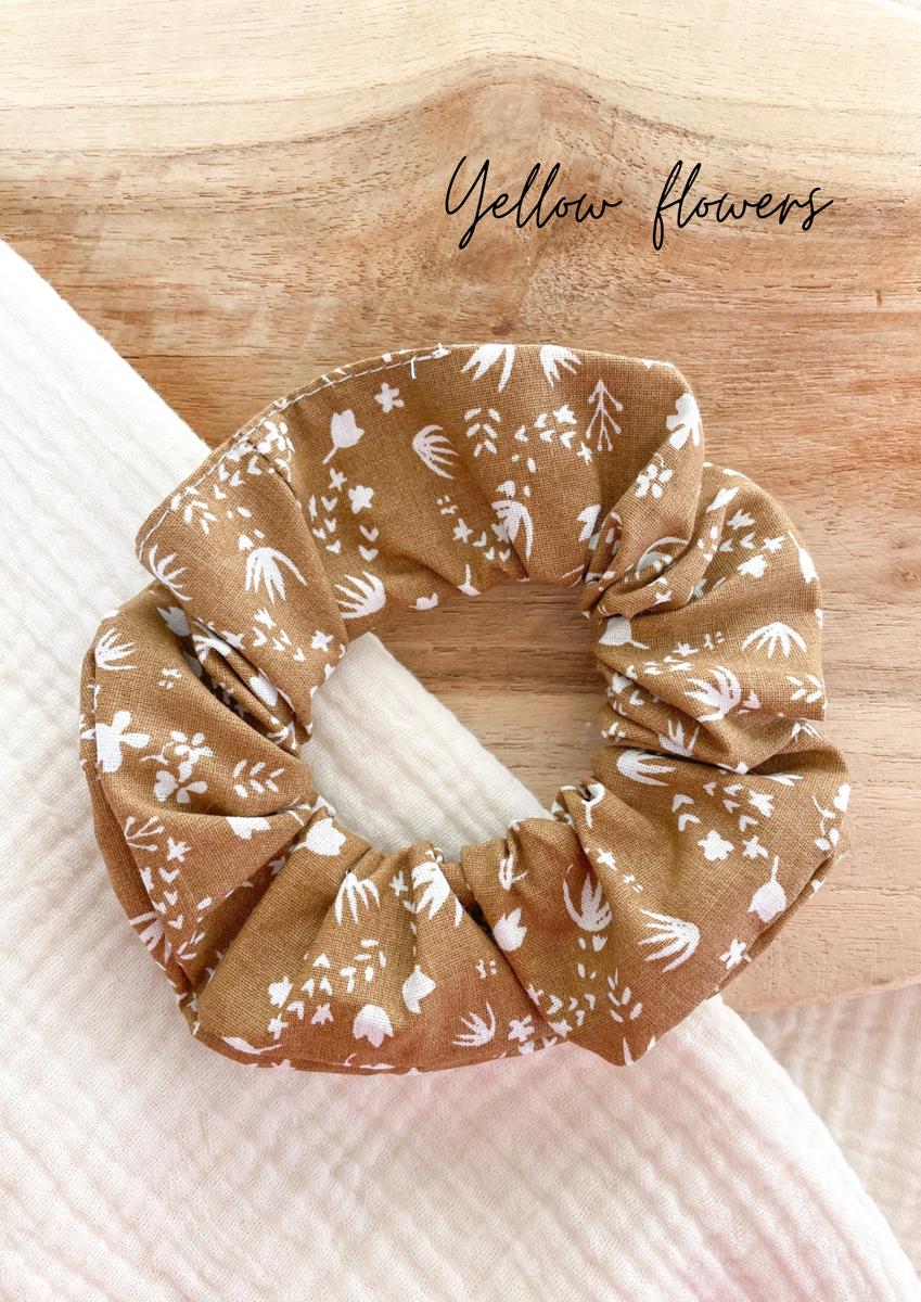 Chouchou coton imprimé - Yellow Flowers