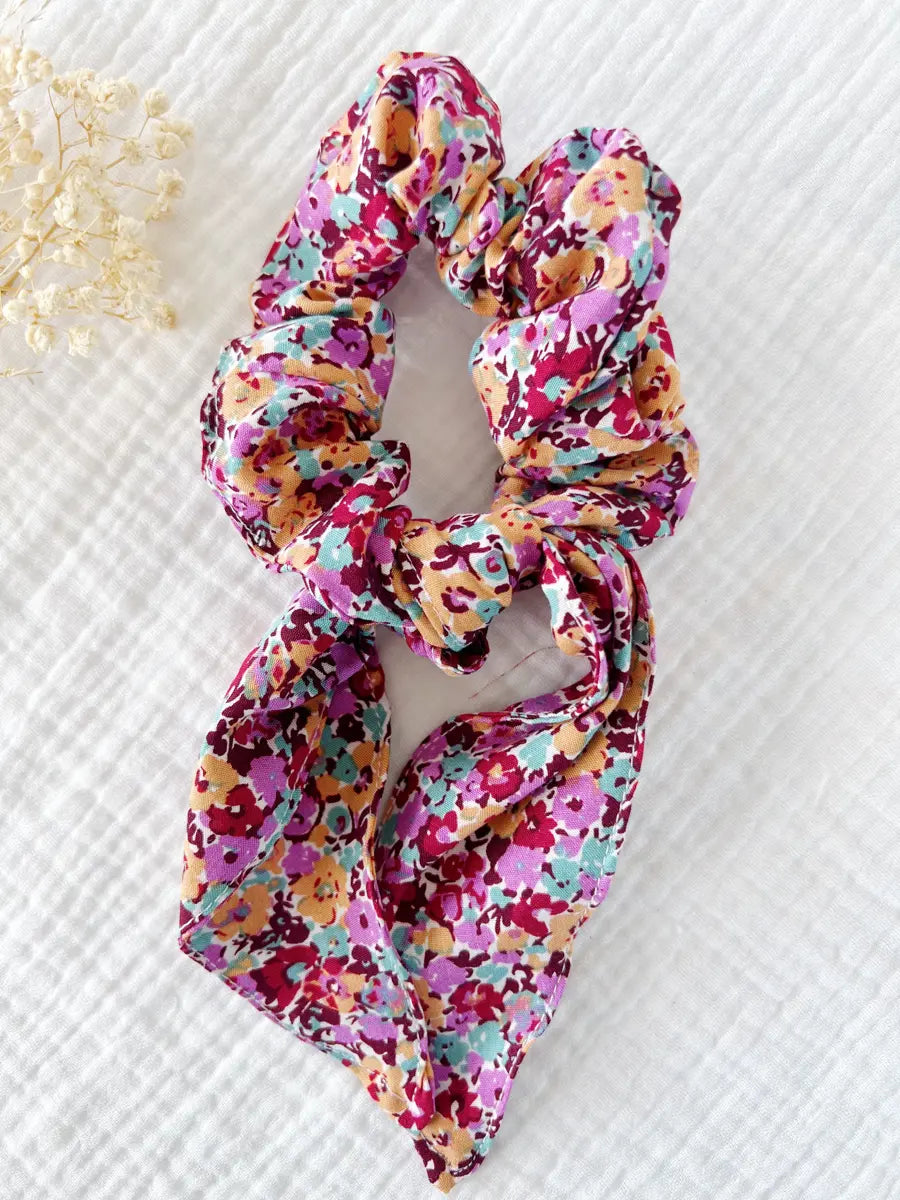 Foulchie en coton imprimé - Purple flowers