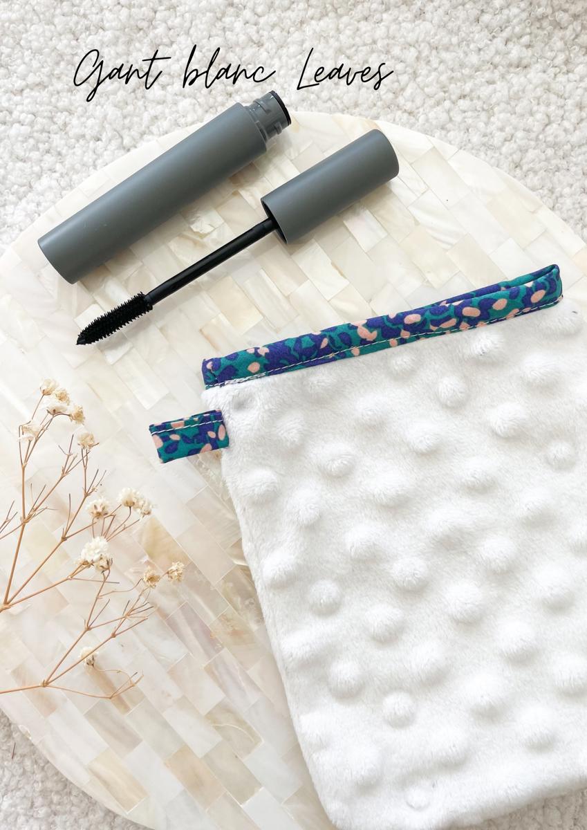 Gant démaquillant (démaquille avec de l’eau uniquement) - Gant blanc Leaves