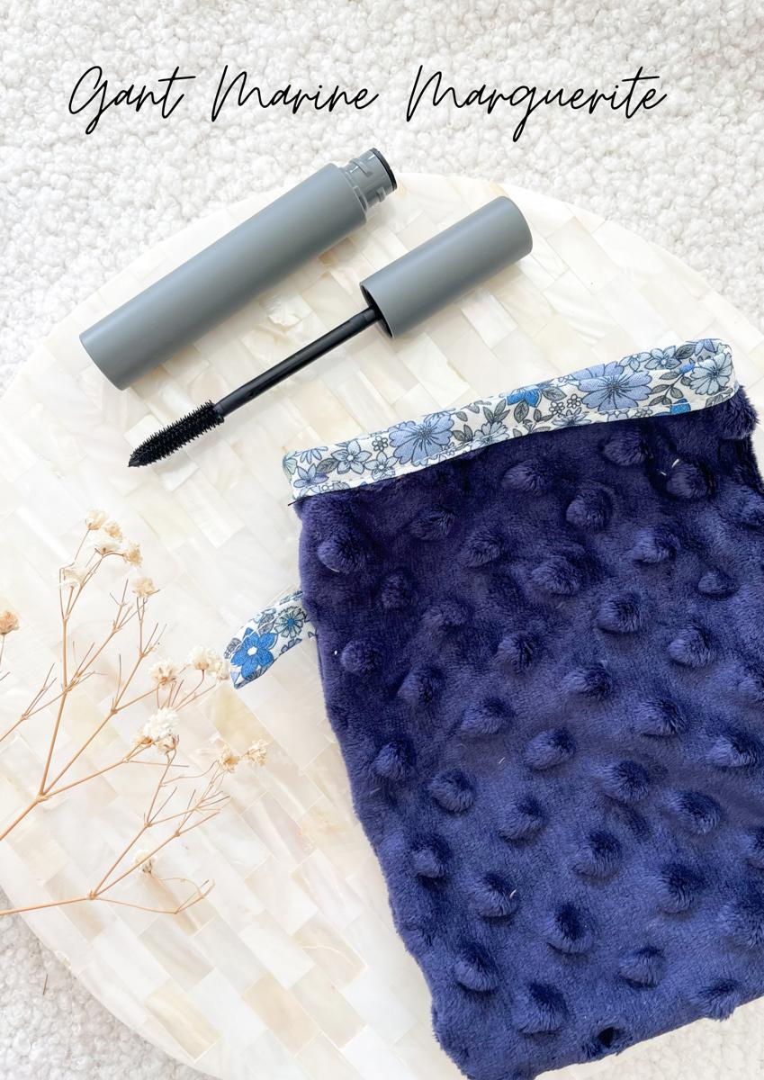Gant démaquillant (démaquille avec de l’eau uniquement) - Gant bleu marine Marguerite