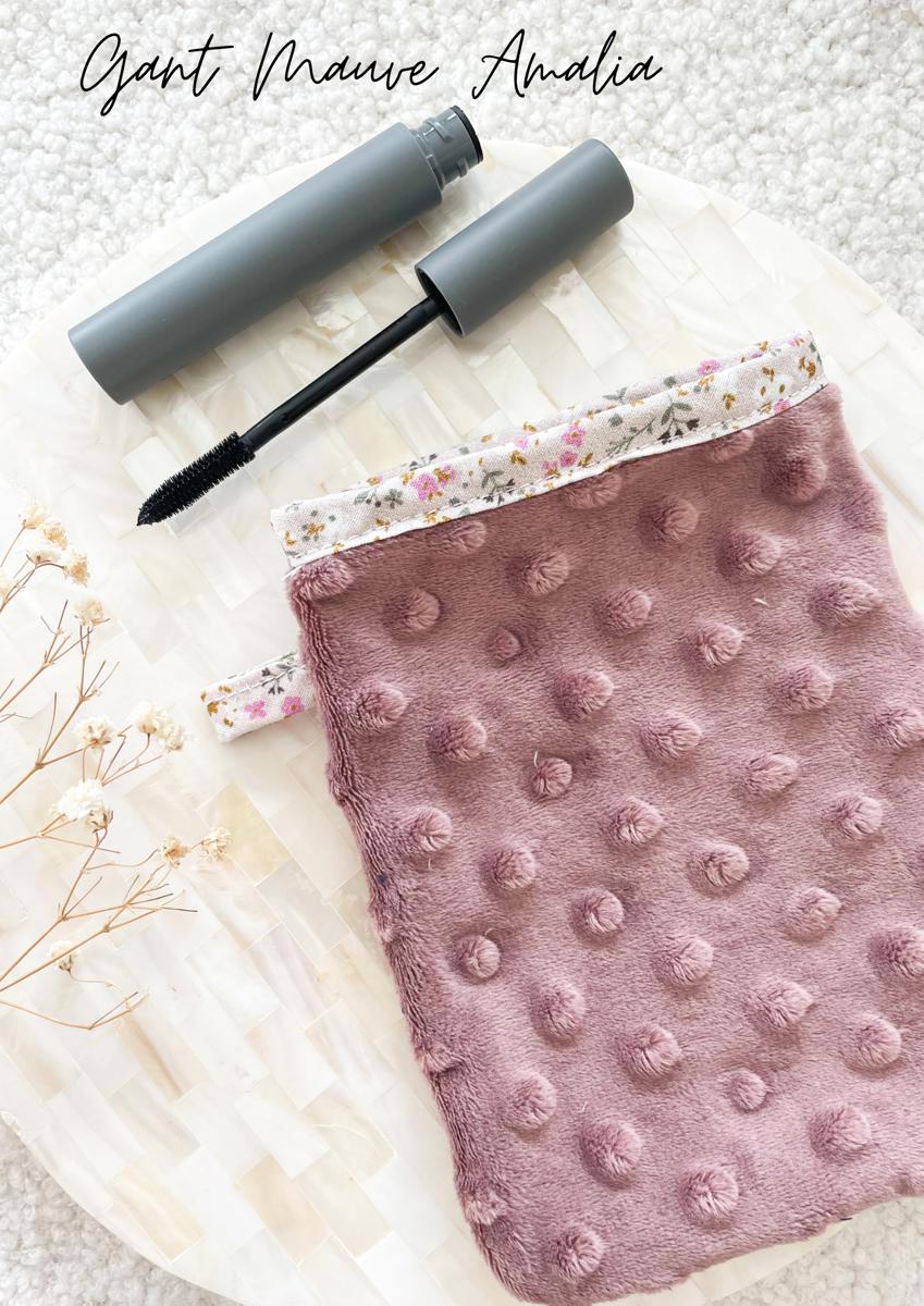 Gant démaquillant (démaquille avec de l’eau uniquement) - Gant mauve Amalia