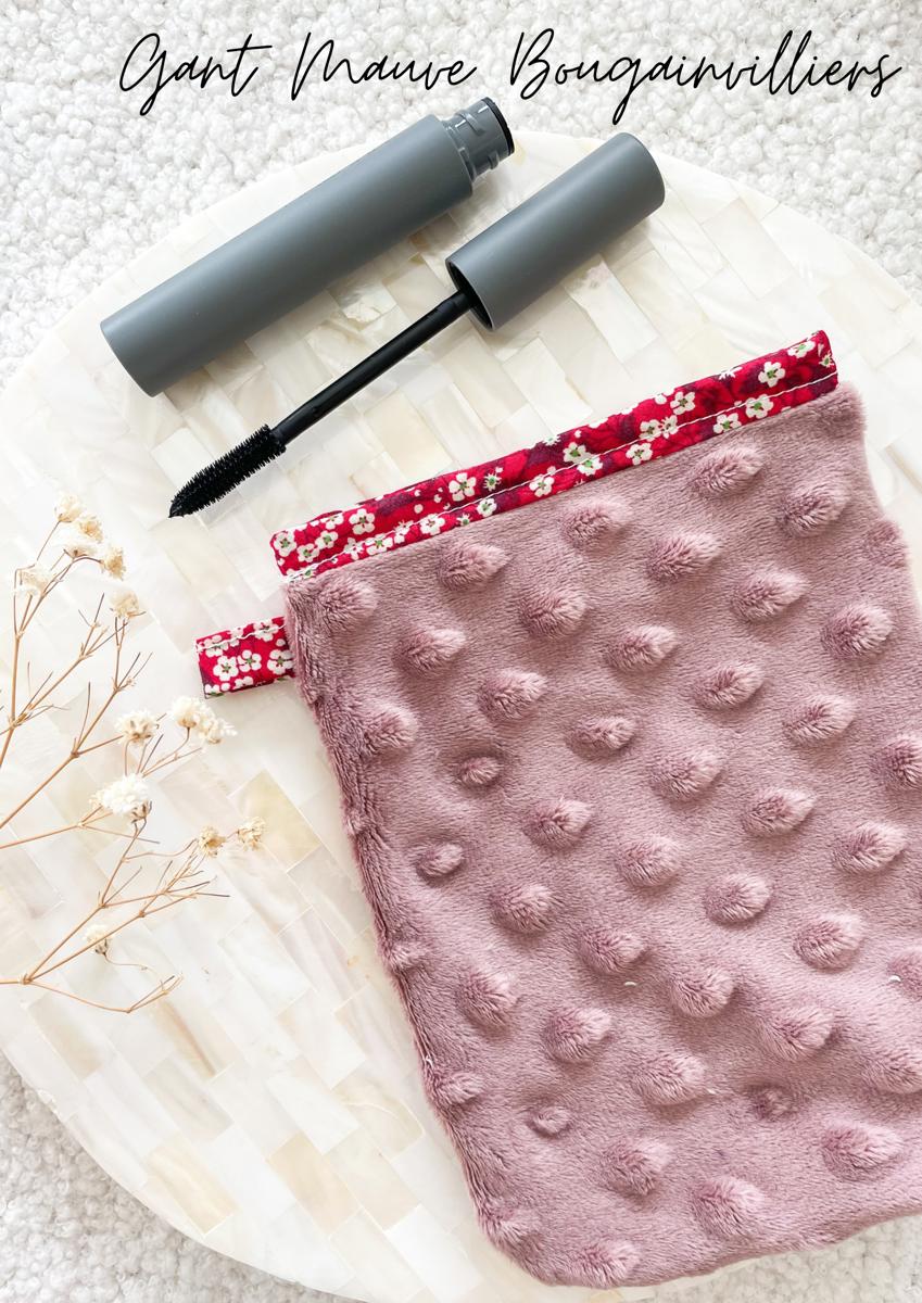 Gant démaquillant (démaquille avec de l’eau uniquement) - Gant mauve Bougainvilliers