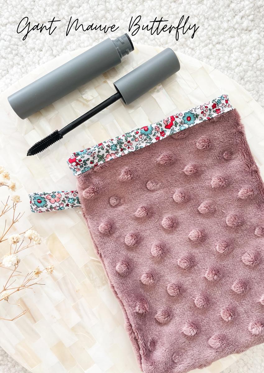 Gant démaquillant (démaquille avec de l’eau uniquement) - Gant mauve Butterfly