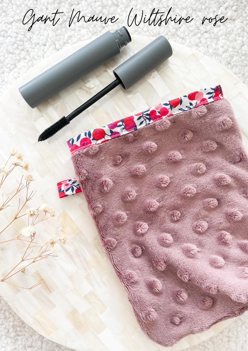 Gant démaquillant (démaquille avec de l’eau uniquement) - Gant mauve Wiltshire rose