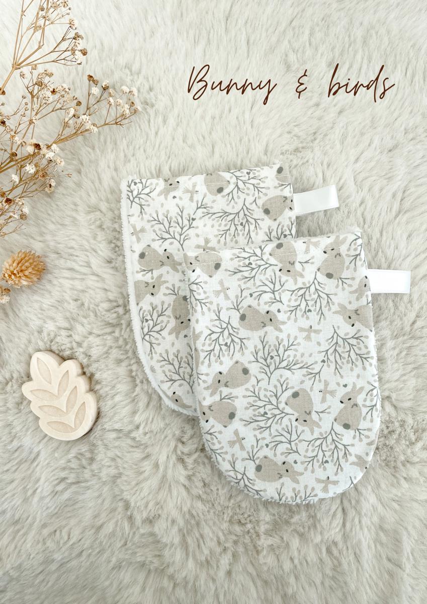 Gant de toilette enfant - Bunny and birds