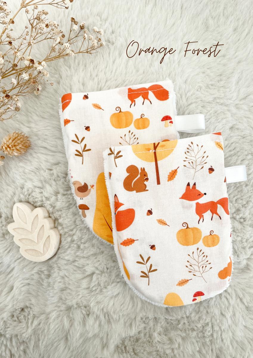 Gant de toilette enfant - Orange forest