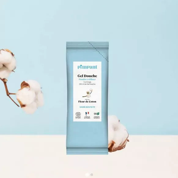 Recharge Gel douche en poudre à diluer - Pimpant - Fleur de coton