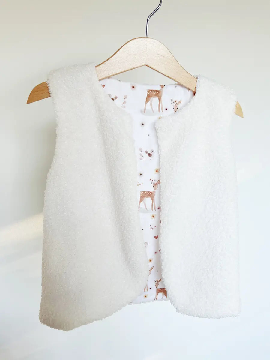 Gilet berger enfant bouclette écrue - 1-2 ans / Emy