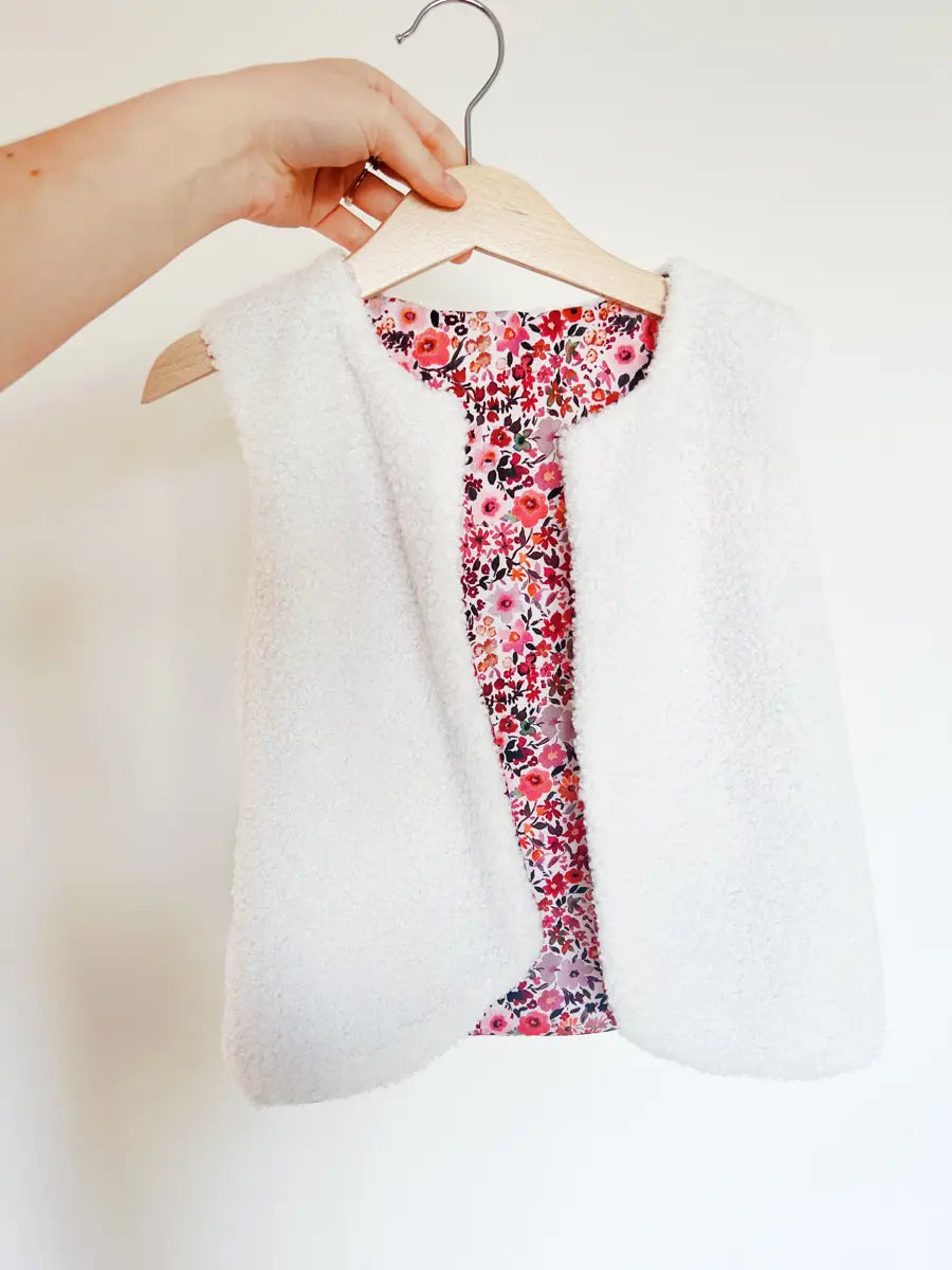 Gilet berger enfant bouclette écrue - 5-6 ans / Alexia