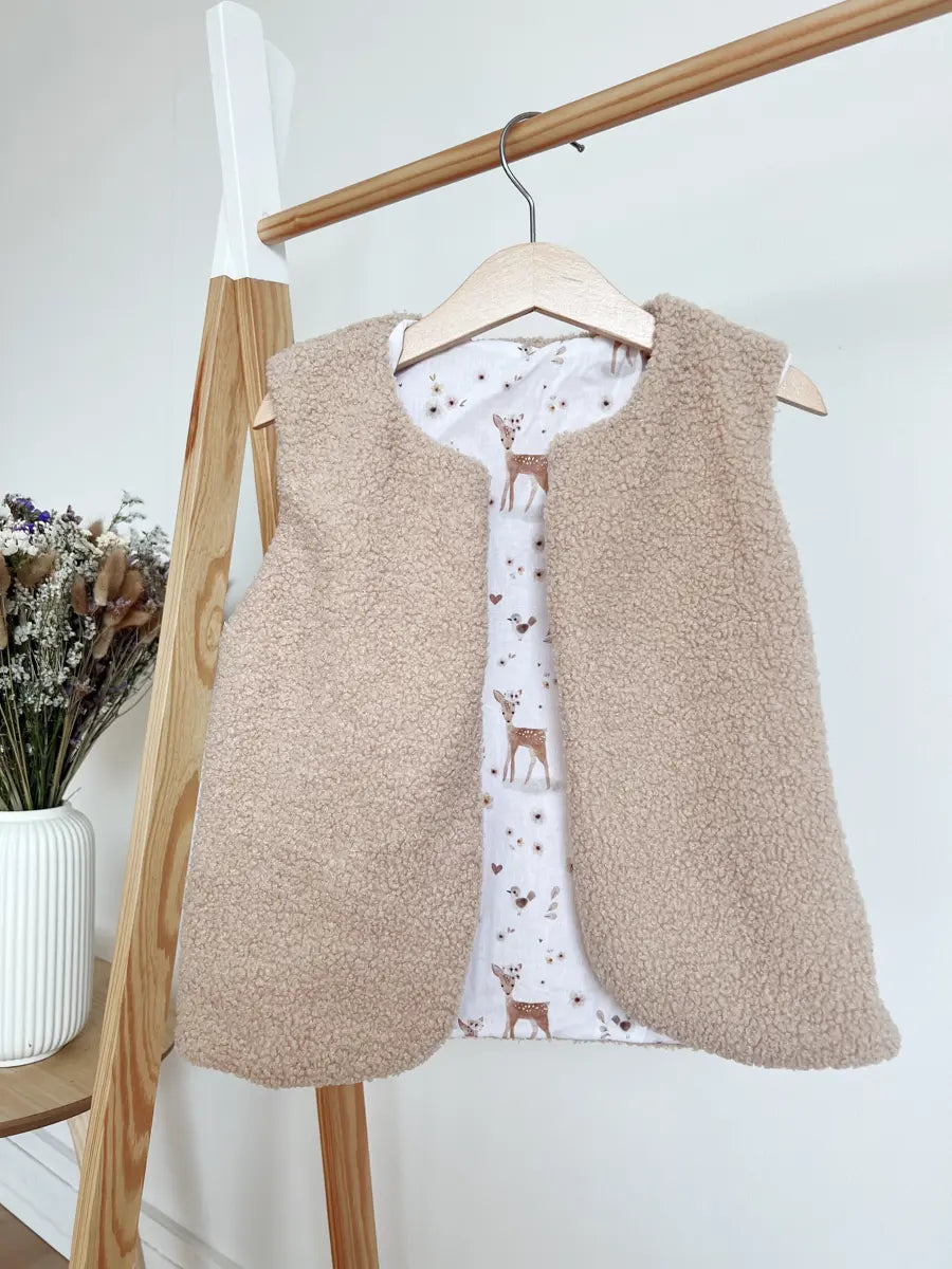 Gilet berger enfant bouclette marron - 1-2 ans / Emy