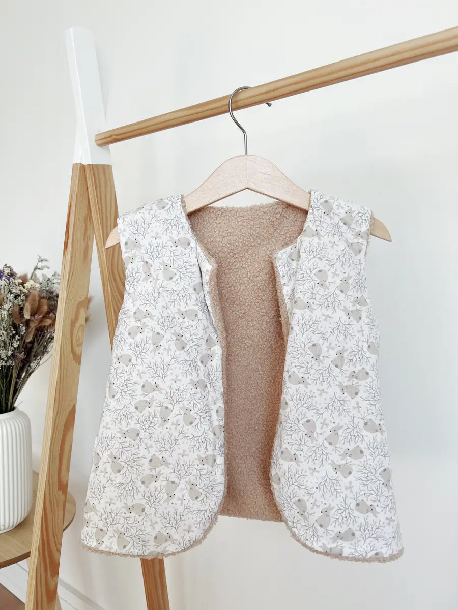 Gilet berger enfant bouclette marron - 2