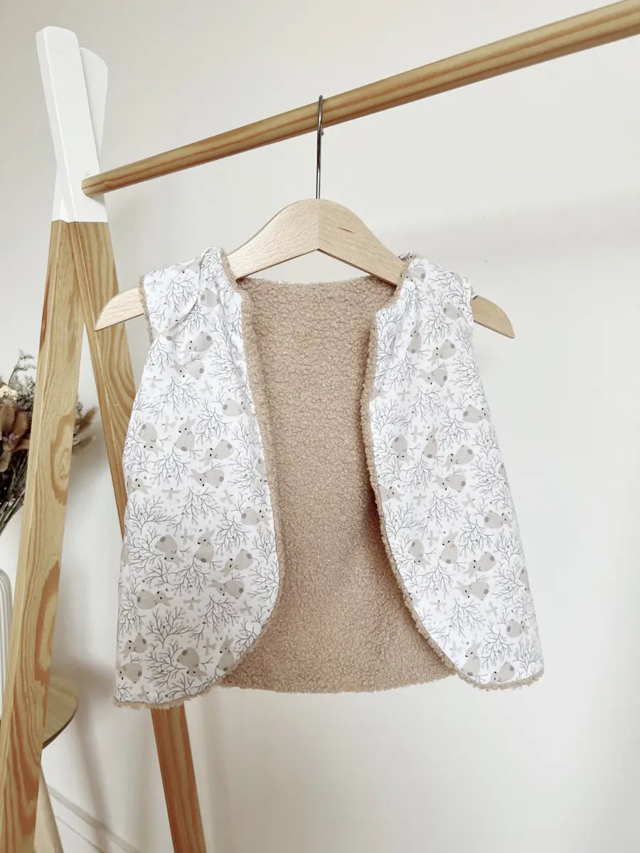 Gilet berger enfant bouclette marron - 3