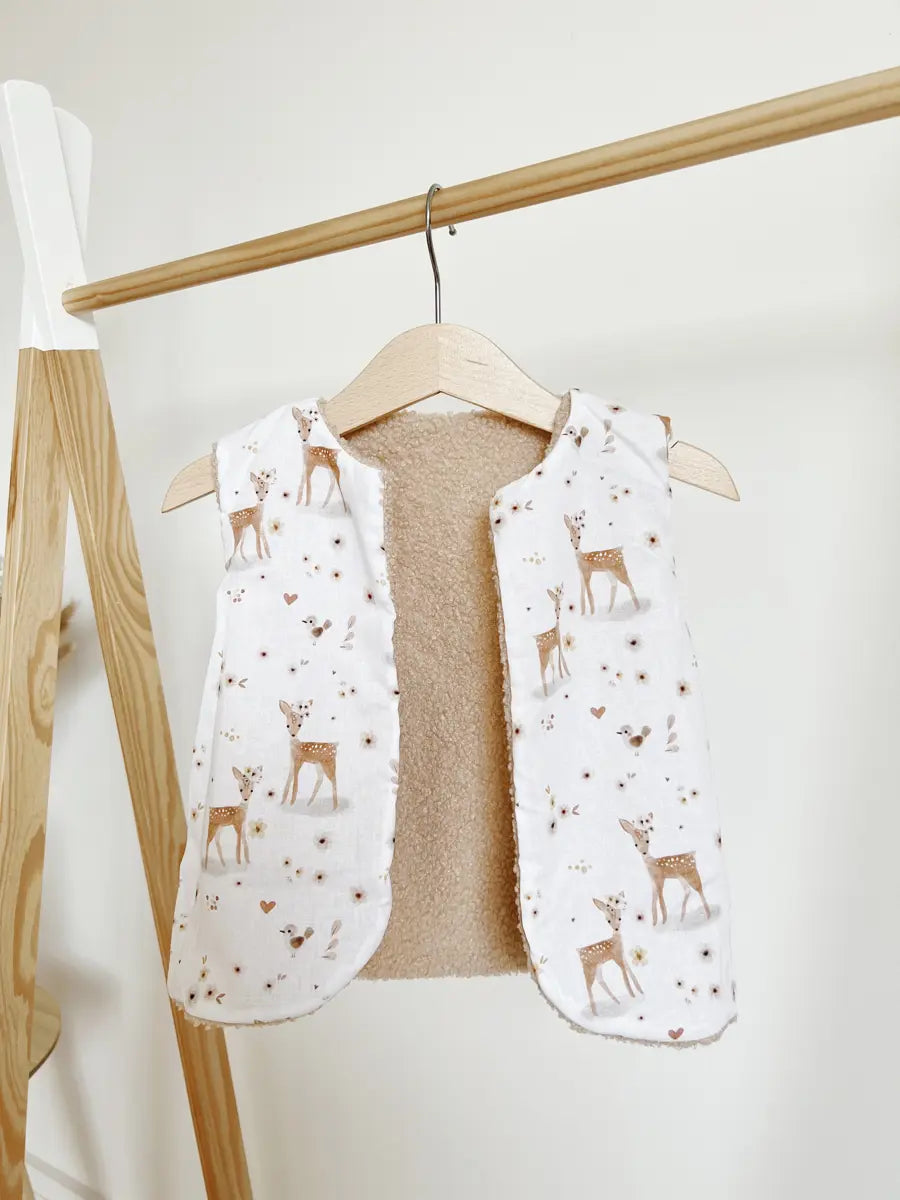 Gilet berger enfant bouclette marron - 4