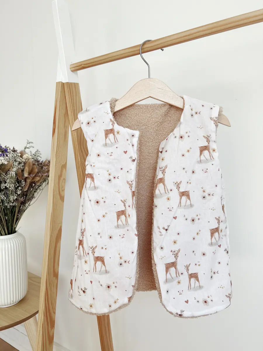 Gilet berger enfant bouclette marron - 5