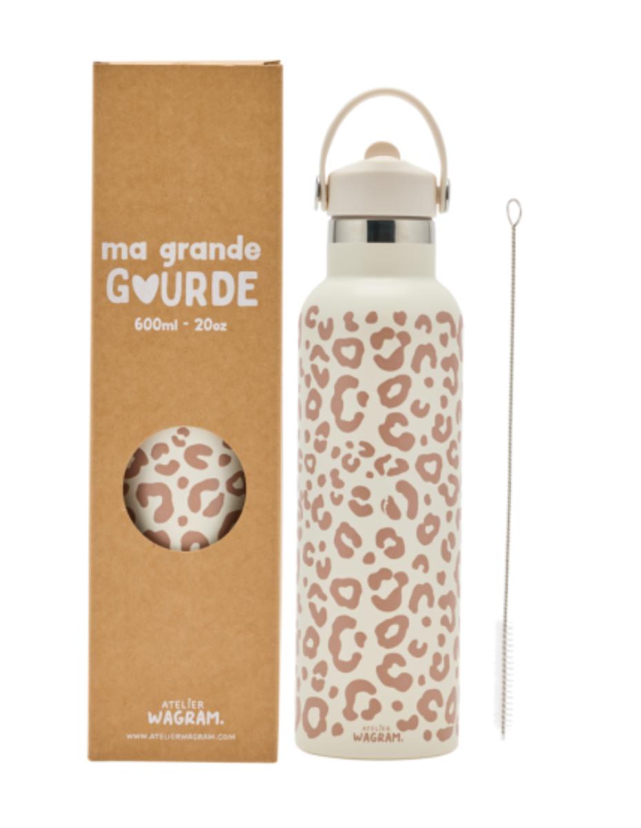Gourde acier inoxydable 600ml - Atelier Wagram - Léopard