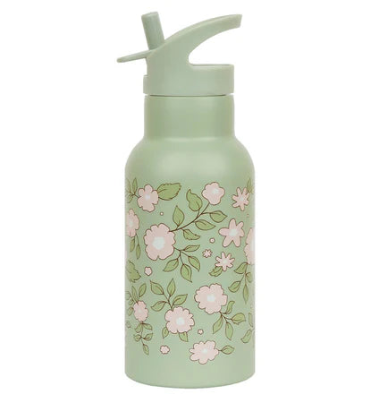 Gourde isotherme enfant 350 ml - Fleurs vertes