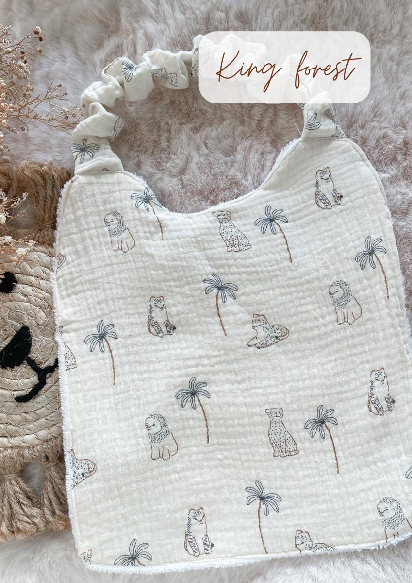 Grand bavoir (2-8 ans) / serviette de cantine - King forest