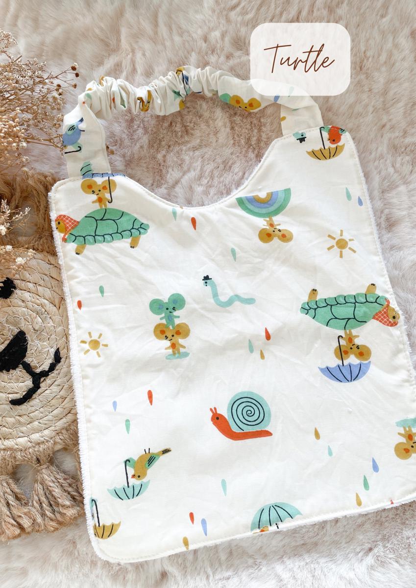 Grand bavoir (2-8 ans) / serviette de cantine - Turtle