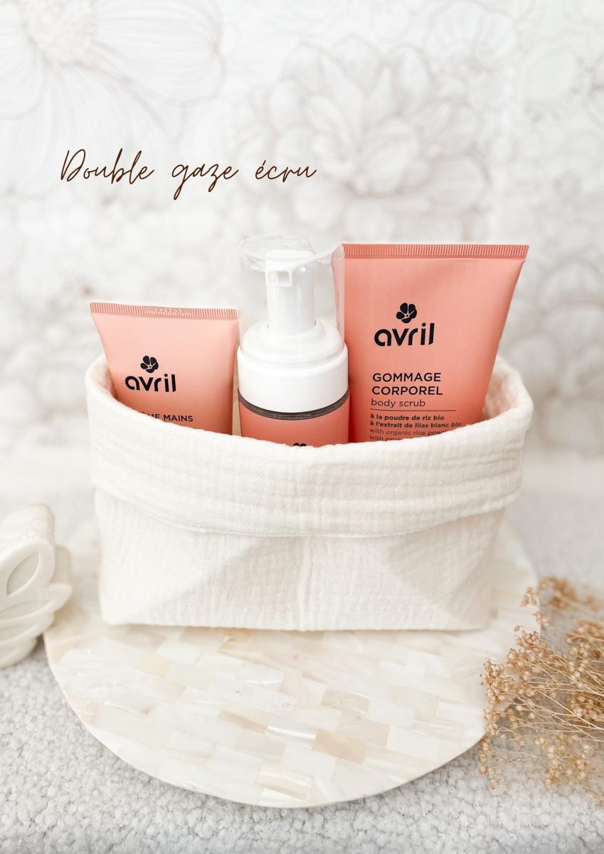 Grande panière en double gaze - Double gaze écru