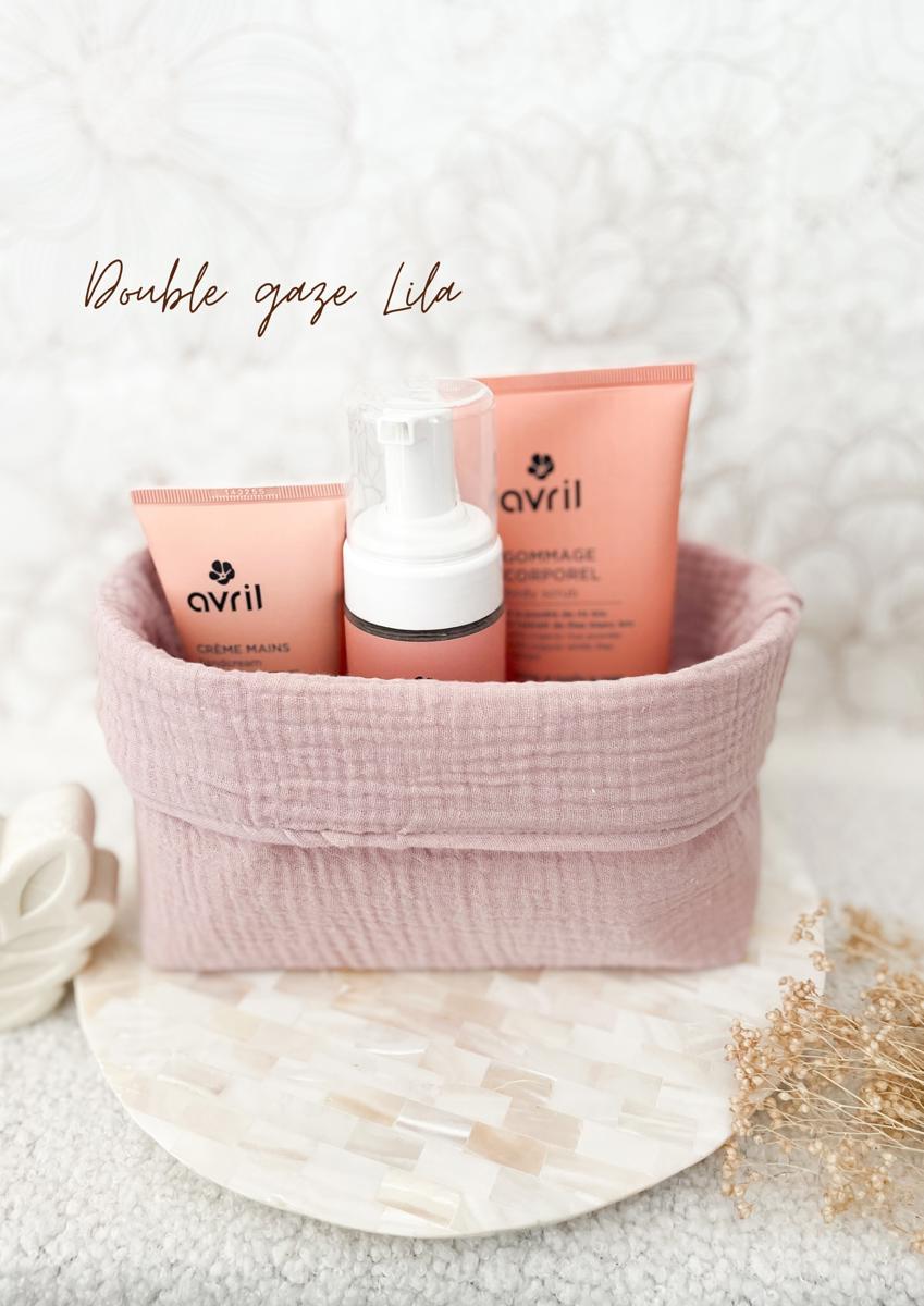 Grande panière en double gaze - Double gaze Lila