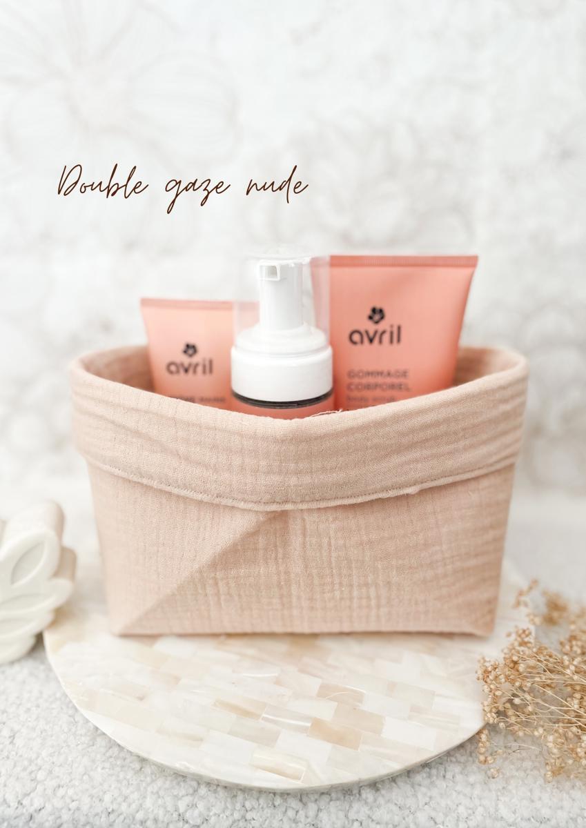 Grande panière en double gaze - Double gaze nude