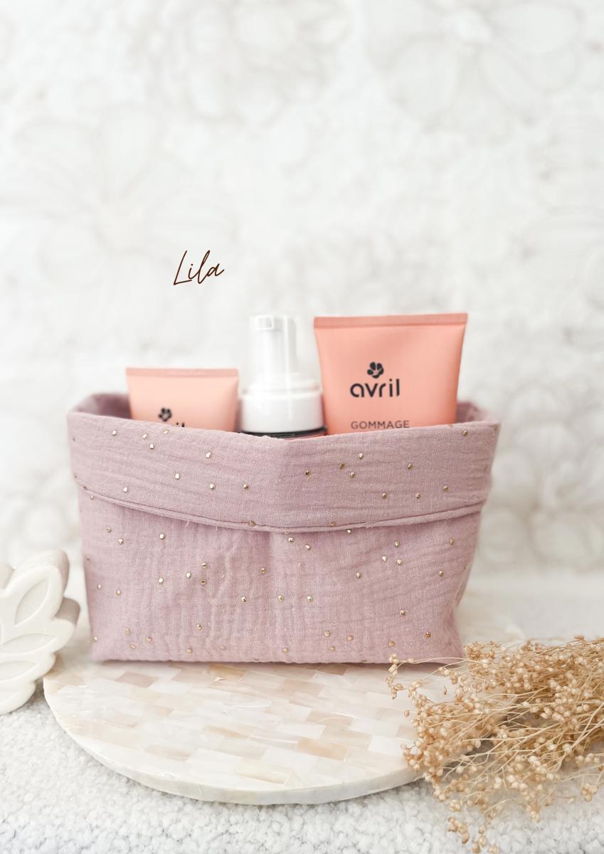 Grande panière en double gaze - Lila