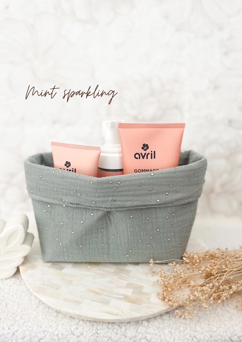 Grande panière en double gaze - Mint sparkling