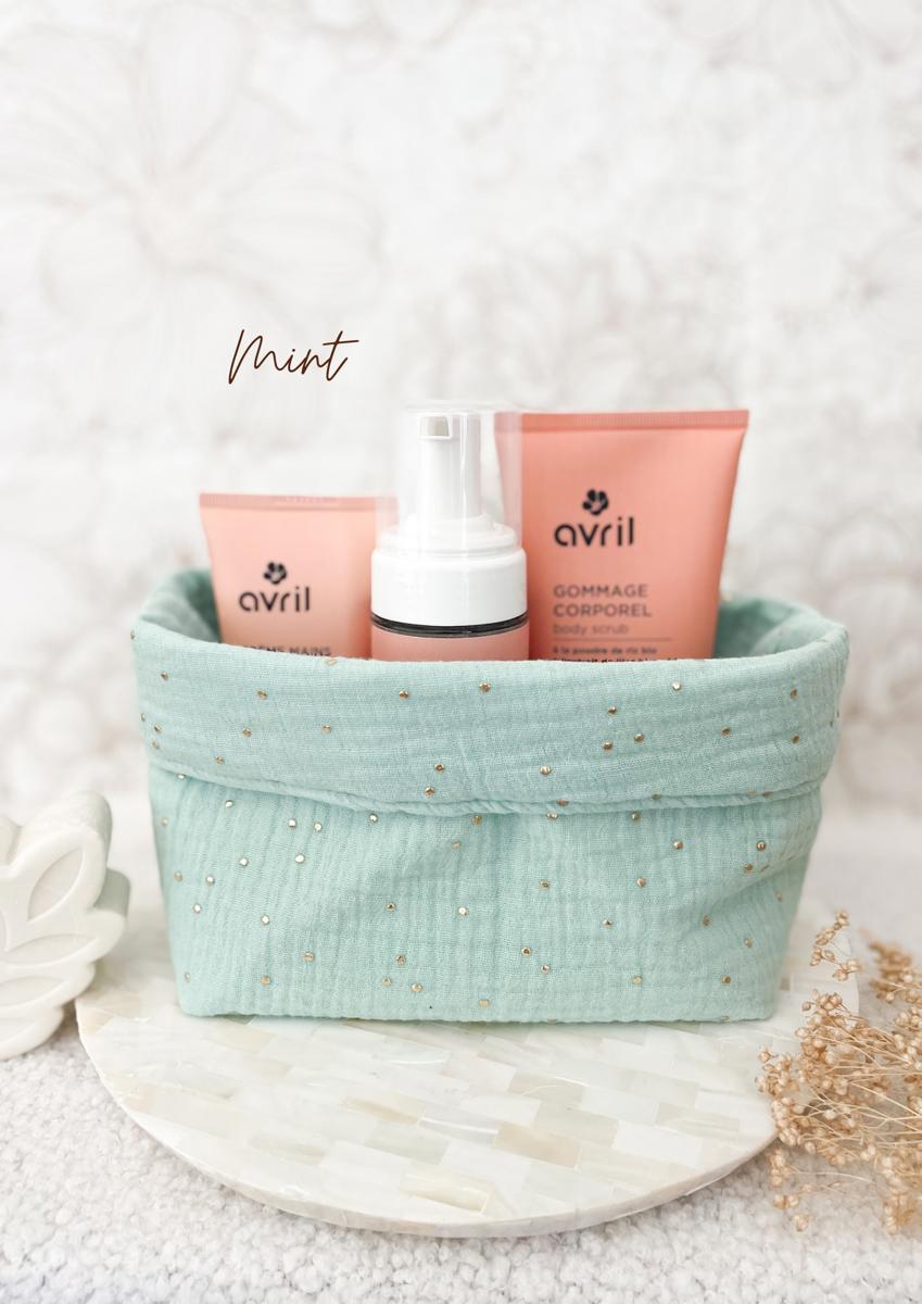 Grande panière en double gaze - Mint