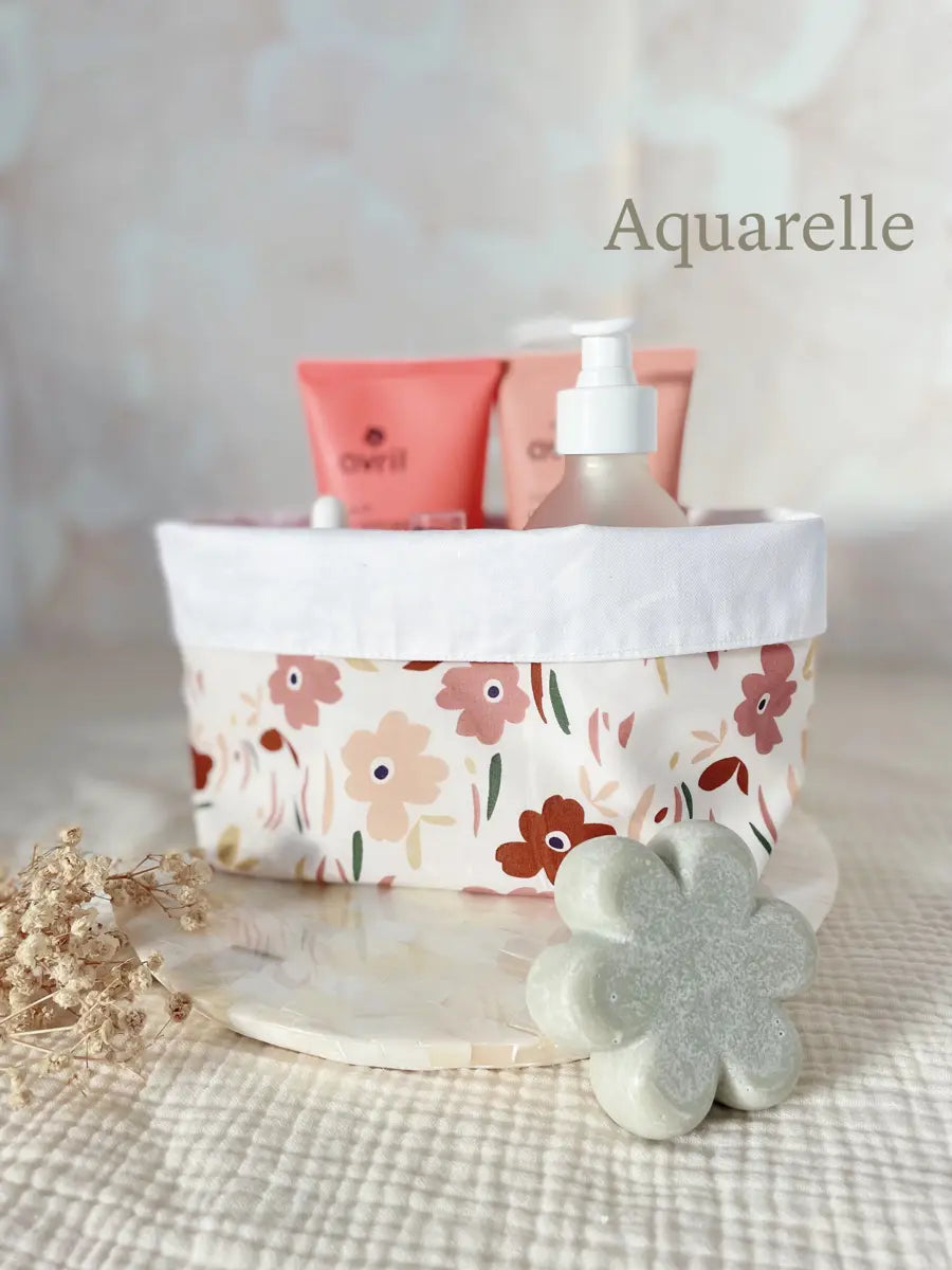 Grande panière en tissu - Aquarelle