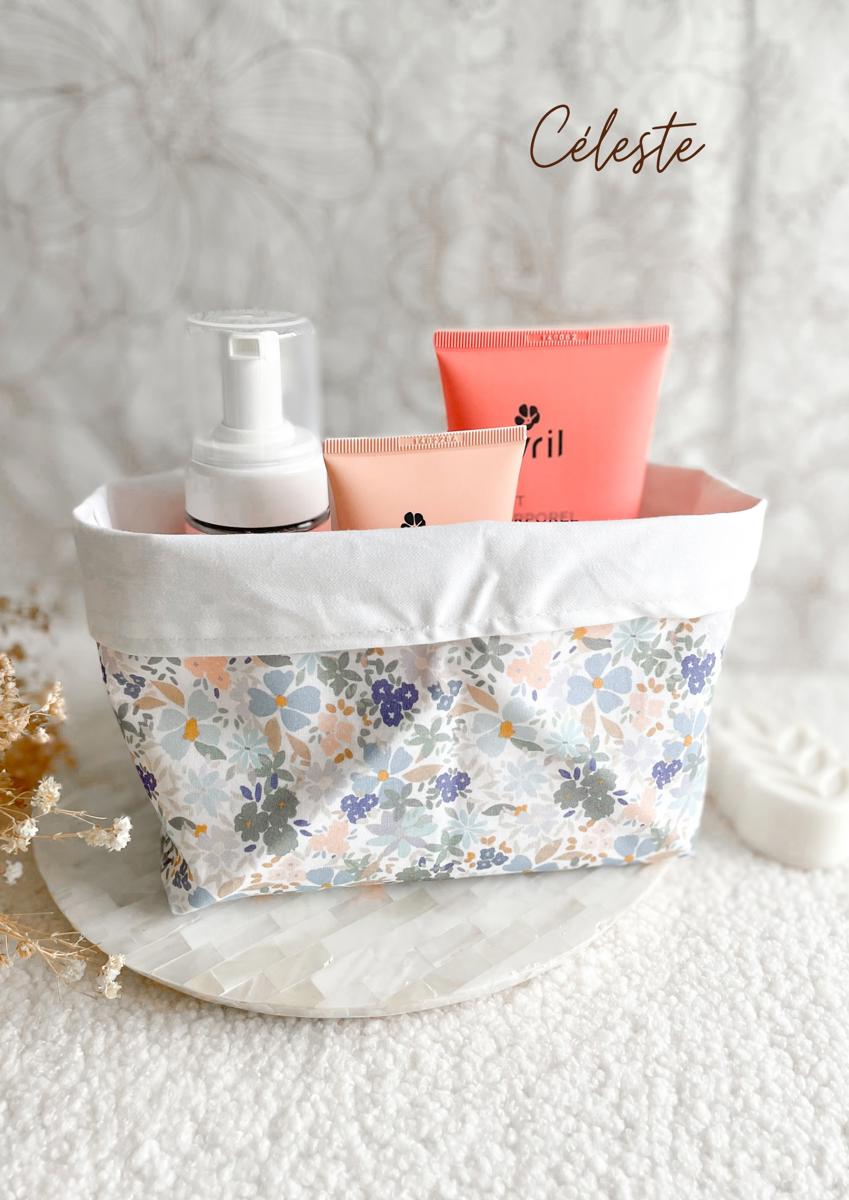 Grande panière en tissu - Céleste