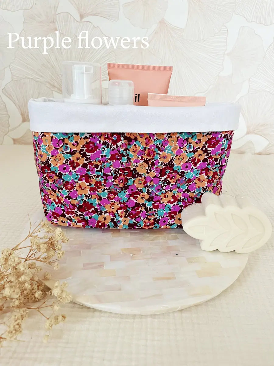 Grande panière en tissu - Purple flowers