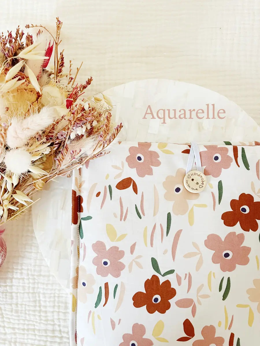 Grande pochette à livre ou tablette - Aquarelle