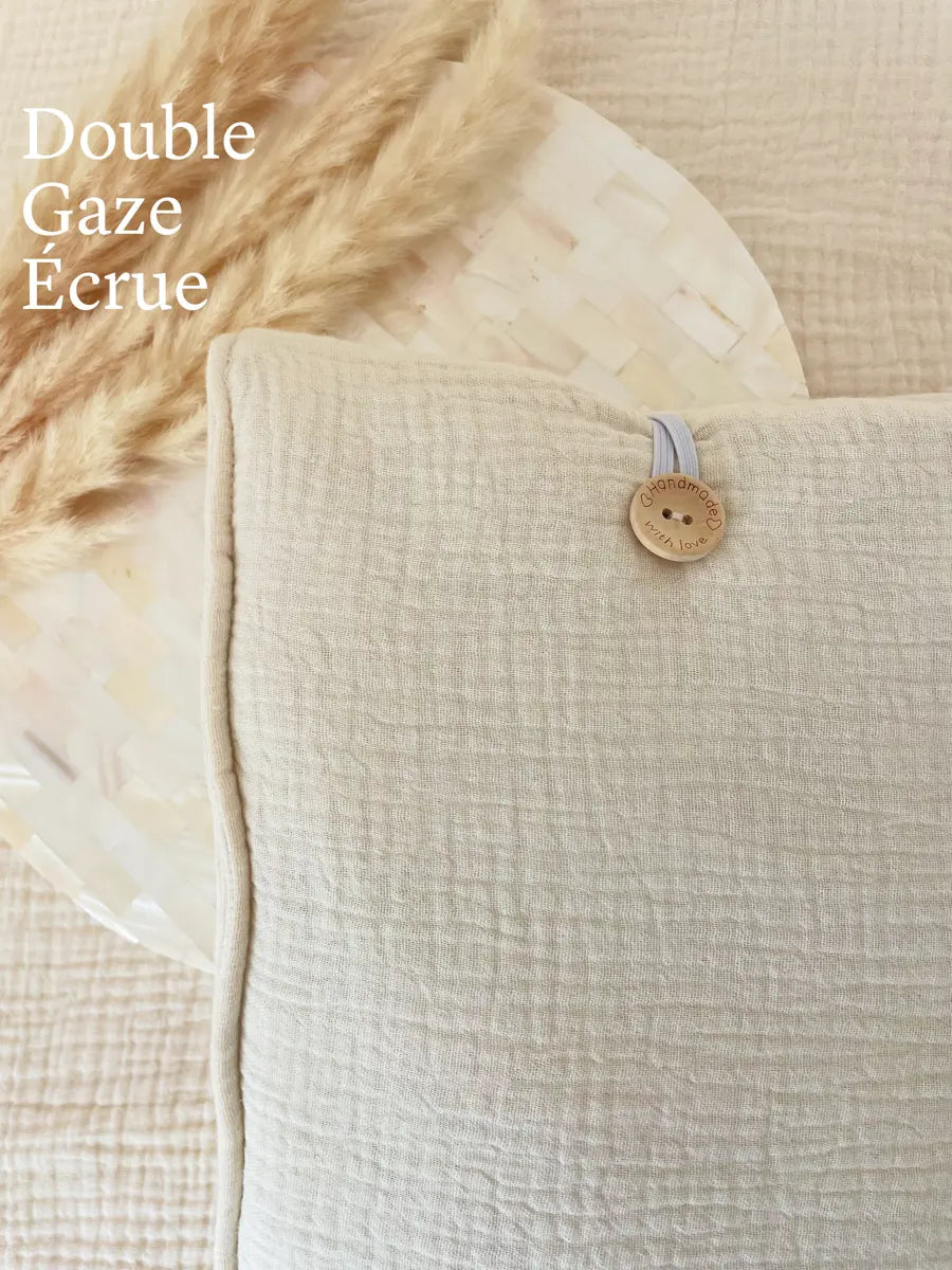 Grande pochette à livre ou tablette - Double gaze écrue
