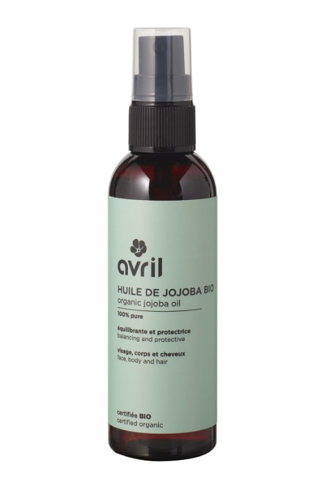 Huile de jojoba bio (100% pure, pressée à froid) - Avril - Les cotons de Romane : Produits d'hygiène réutilisables et lavables