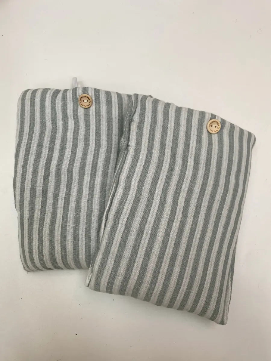 Imparfait : Pochette à livre/liseuse - Rayure vert d’eau