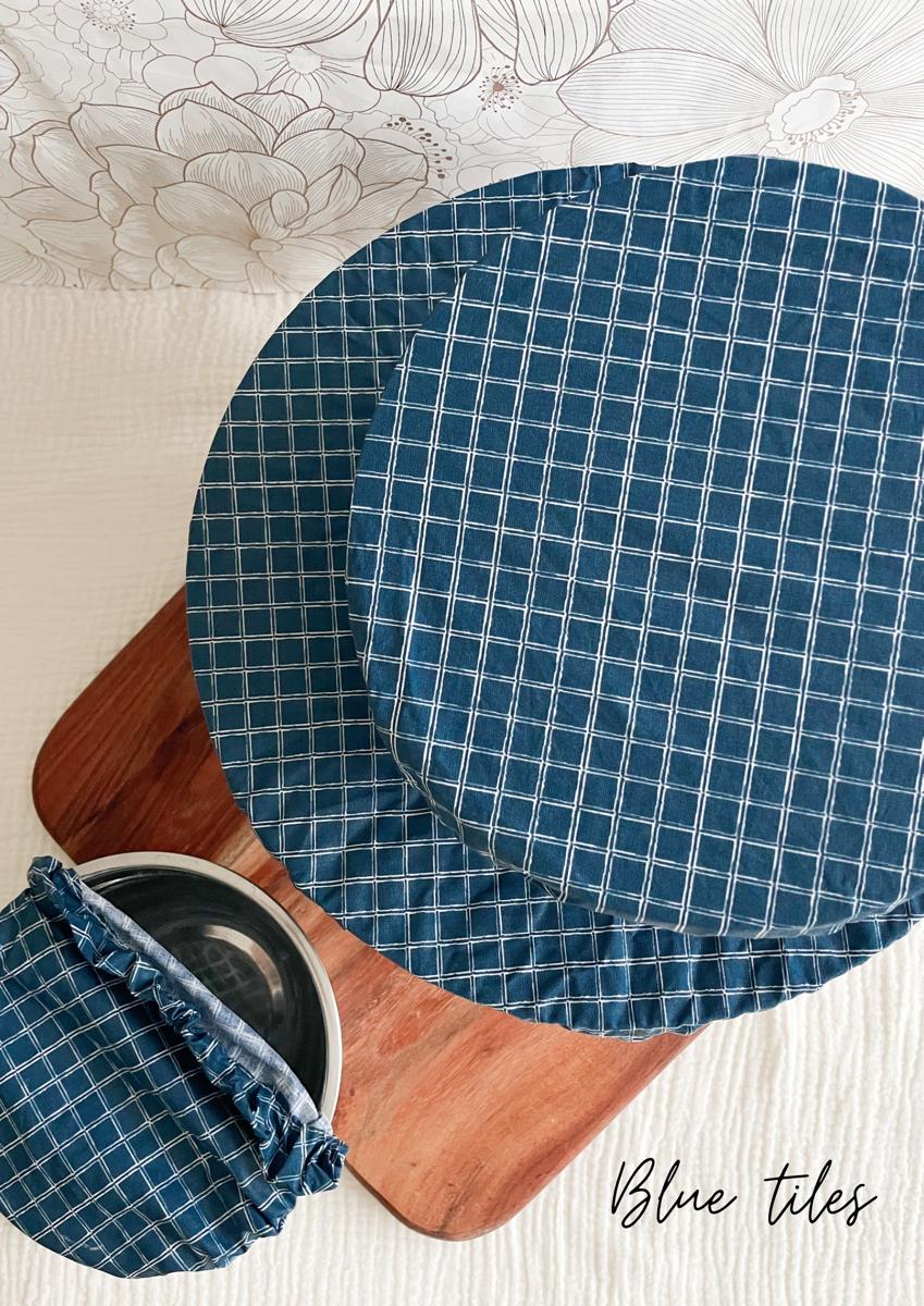 Kit de 3 couvre-bols (taille S, M et L) - Blue tiles