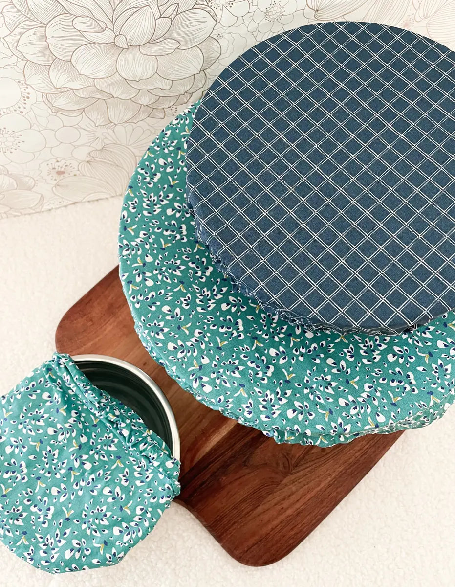 Kit de 3 couvre-bols (taille S, M et L) - Mix Anémone / Blue tiles